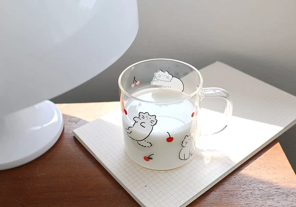 Bear Cats Clear Graphic Mugs Glasses Printed Vintage Retro Style Cups Gifts Kitchen Dinnerware Cold Hot Milk Coffee