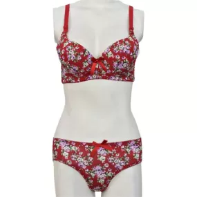 Bra Panty Set Spring Flowers Light Padded Bra and Panty Set Stylish Spring Collection