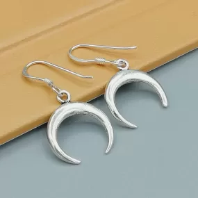 Crescent moon earrings | Silver ear danglers | Boho earrings | Celestial jewelry | Silver jewelry | E200