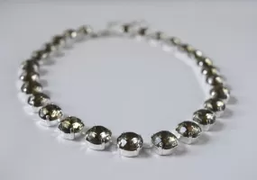 Gunmetal Grey Collet Necklace | Crystal Riviere Necklace - Small Round