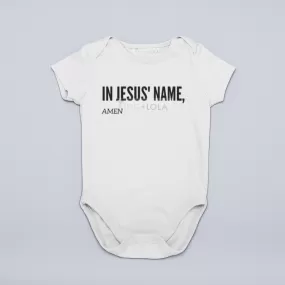 In Jesus' Name - Amen Baby Onesie - Unisex baby t shirt