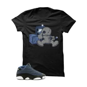 Jordan 13 Low Brave Blue Black T Shirt (Fck You)