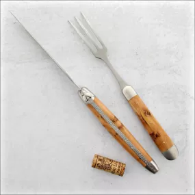 Laguiole XL Carving Set Juniper Handle Satin Finish