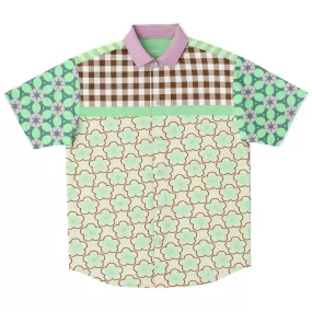 Melon Balls Short Sleeve Button Down Shirt