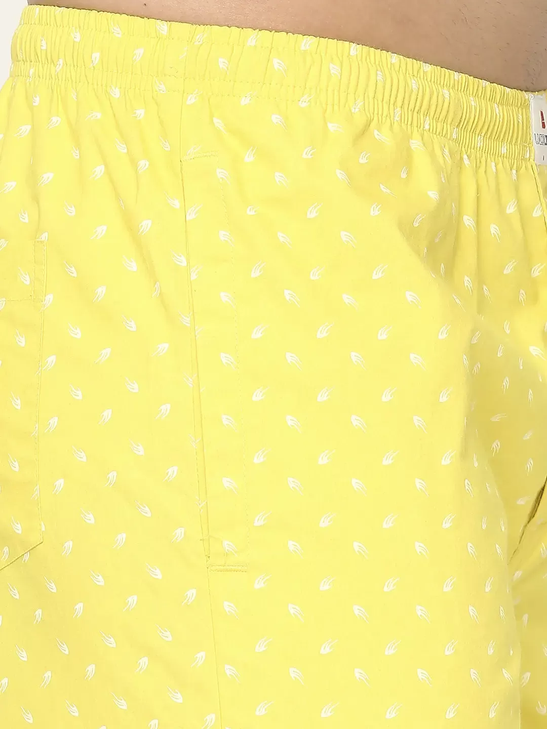 Men Premium Cotton Printed Yellow Pyjama- UnderJeans by Spykar