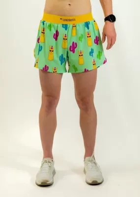 Men's Green Llamas 4" Half Split Shorts