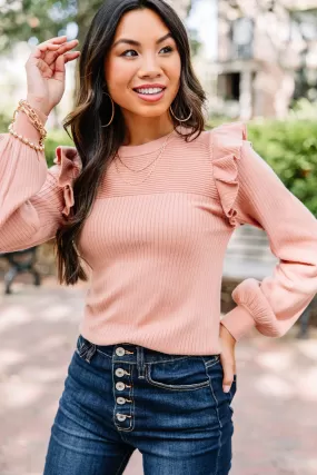 Reach Out French Rose Pink Ruffled Sweater