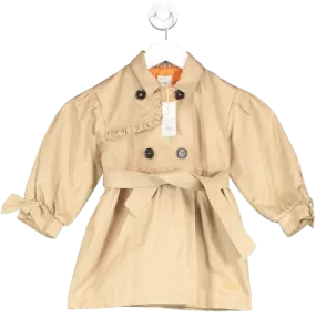 River Island Beige Mini Girls Stone Frill Trench Coat 3 Years